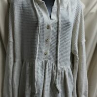 Hooded knit crop top long sleeve