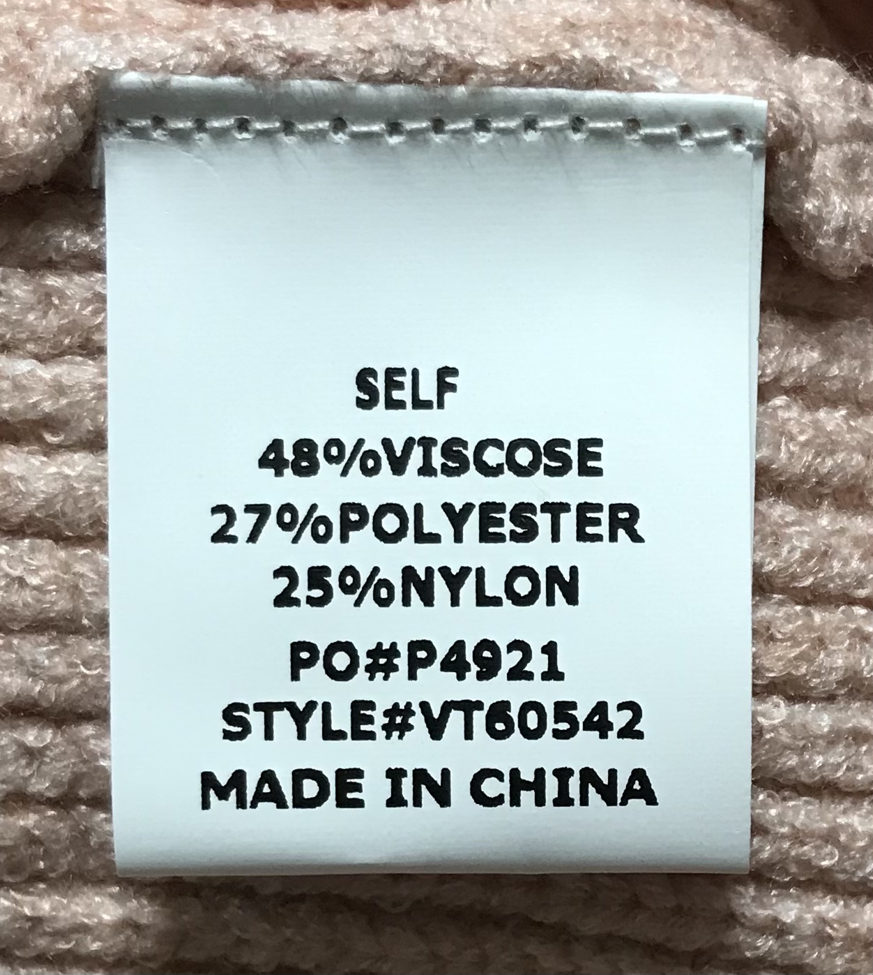 Vine love light pink turtleneck sweater