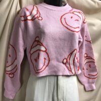 Smiley world anniversary sweater world pink