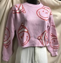 Smiley world anniversary sweater world pink