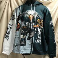 Pullover hoodie one white white sleeve