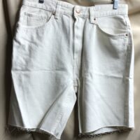 Denim shorts bershka white frayed cut