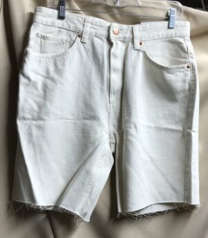 Denim shorts bershka white frayed cut