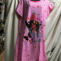 Pink white costume dress white stripe