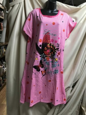 Pink white costume dress white stripe