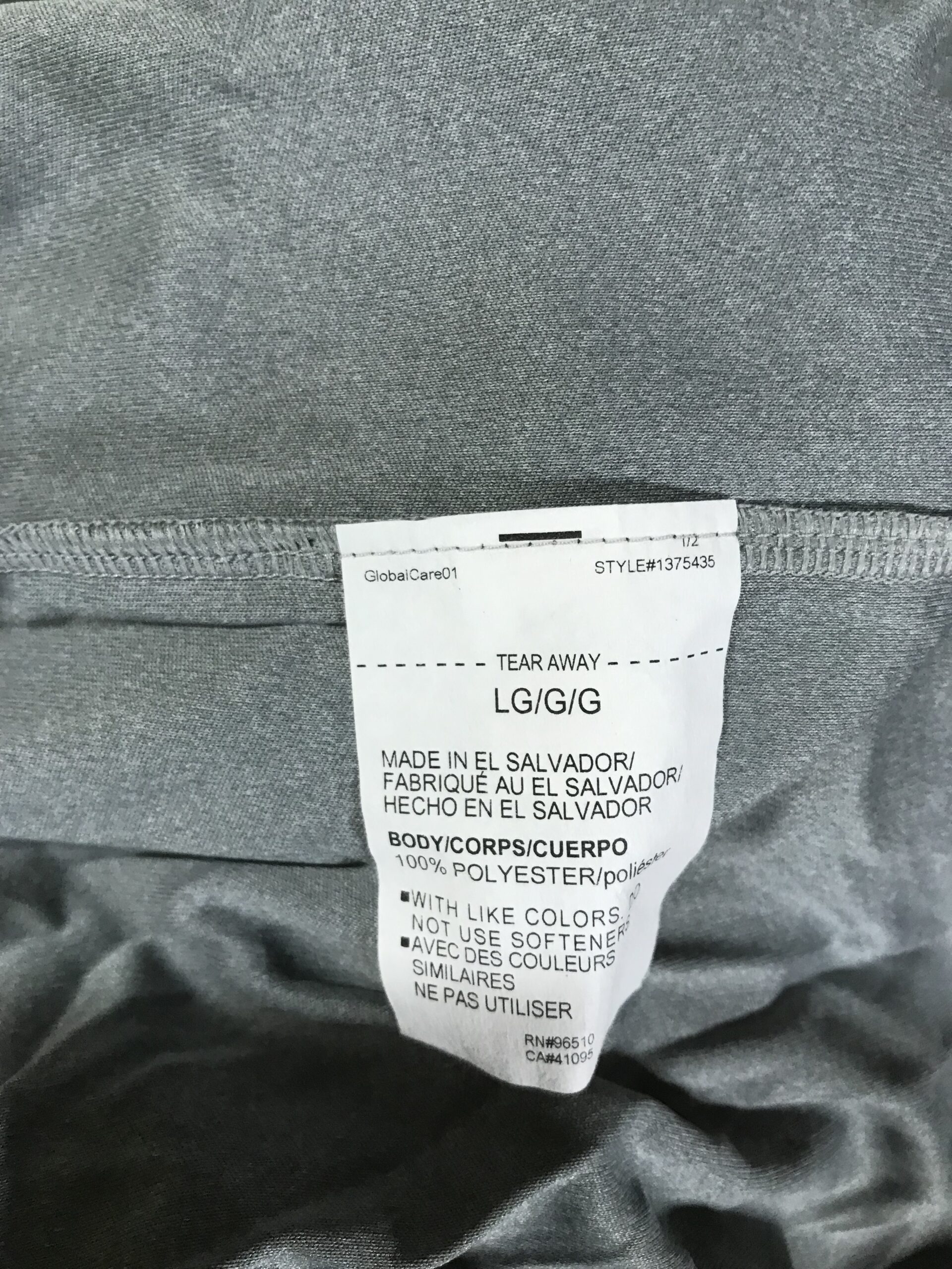 Long sleeve gray zip long