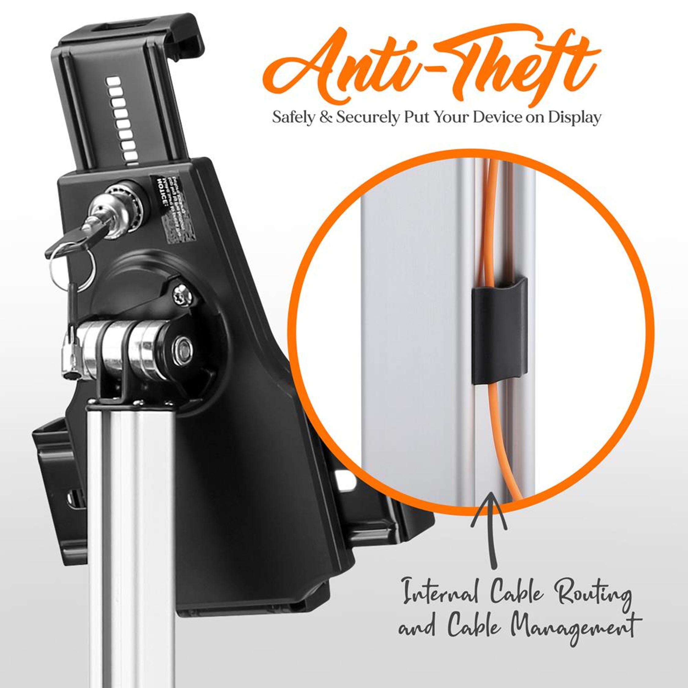 Floor stand anti theft tablet security