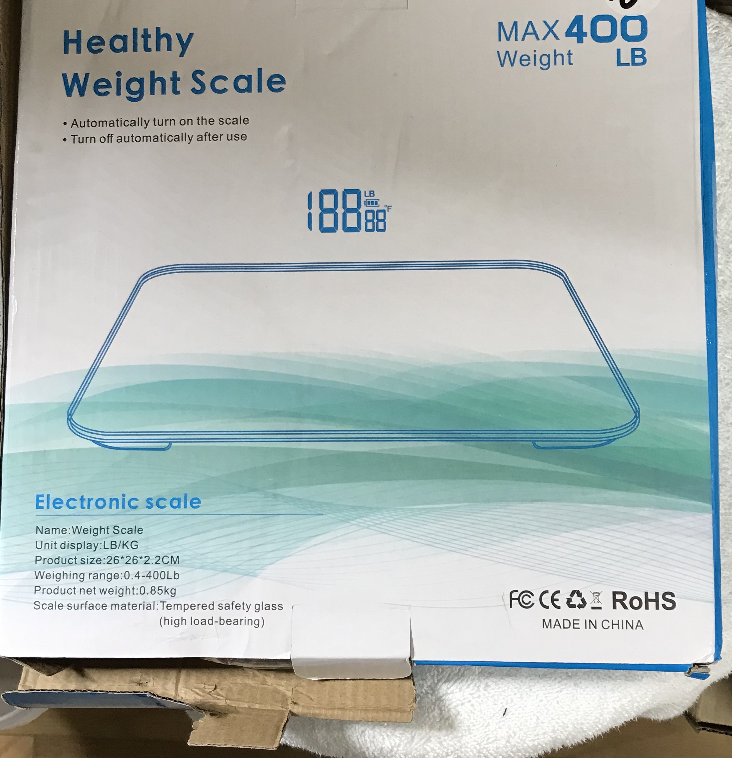 Healthy Weight Scale 400lb Digital LCD Tempered Glass Body Scale Auto On/Off D Deal-A-Way for You (686) - Image 3