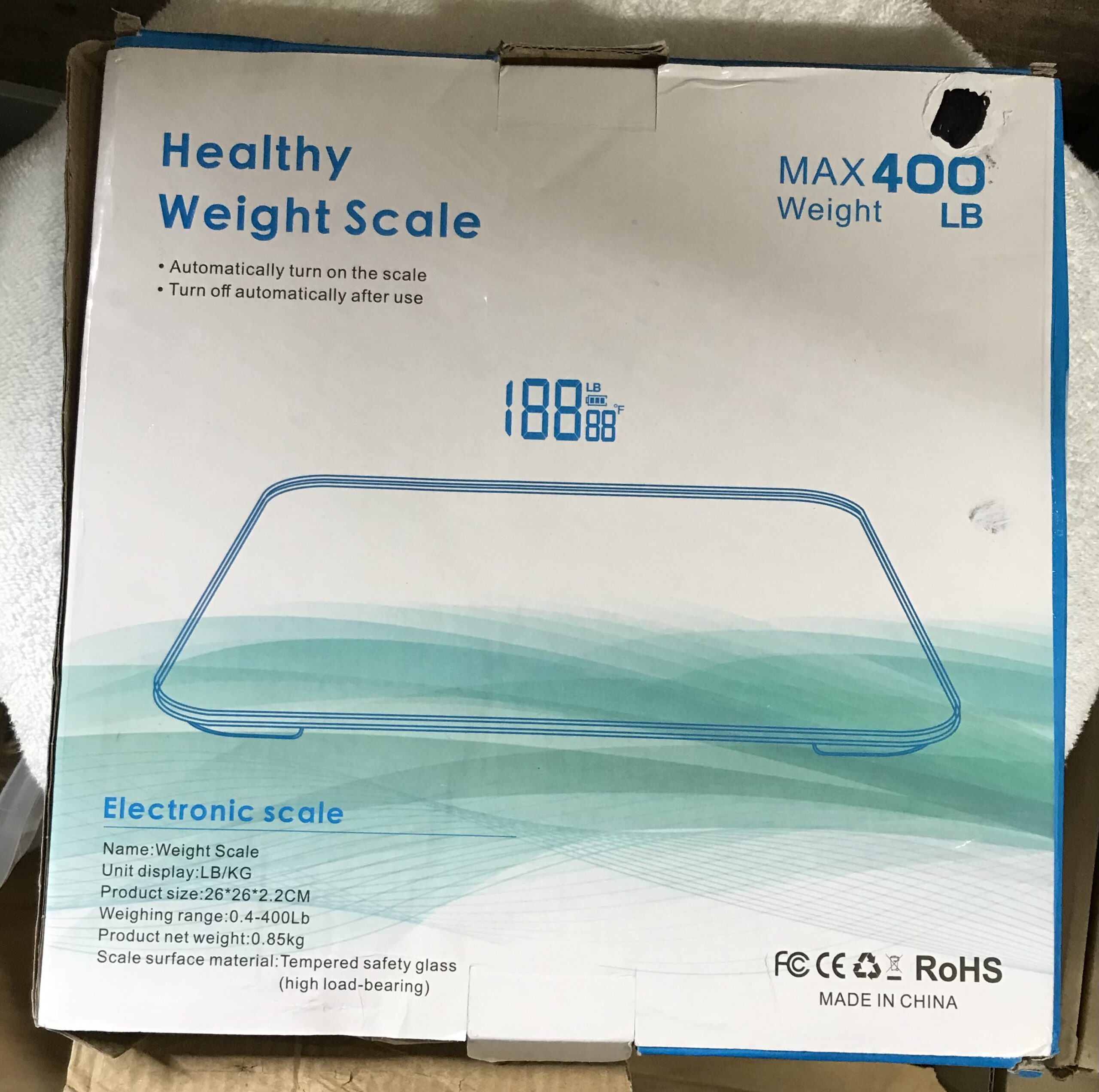 Healthy Weight Scale 400lb Digital LCD Tempered Glass Body Scale Auto On/Off D Deal-A-Way for You (686) - Image 4