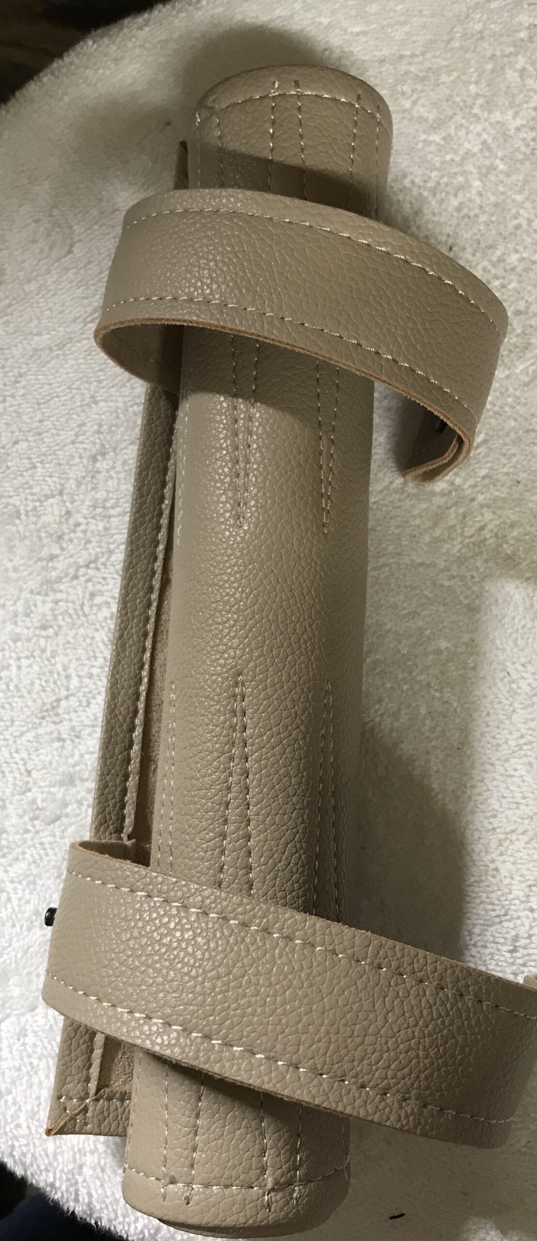 Backgammon Leather Roll Up Travel Game Tan Orange Green with Zipper Case NEW - Image 5