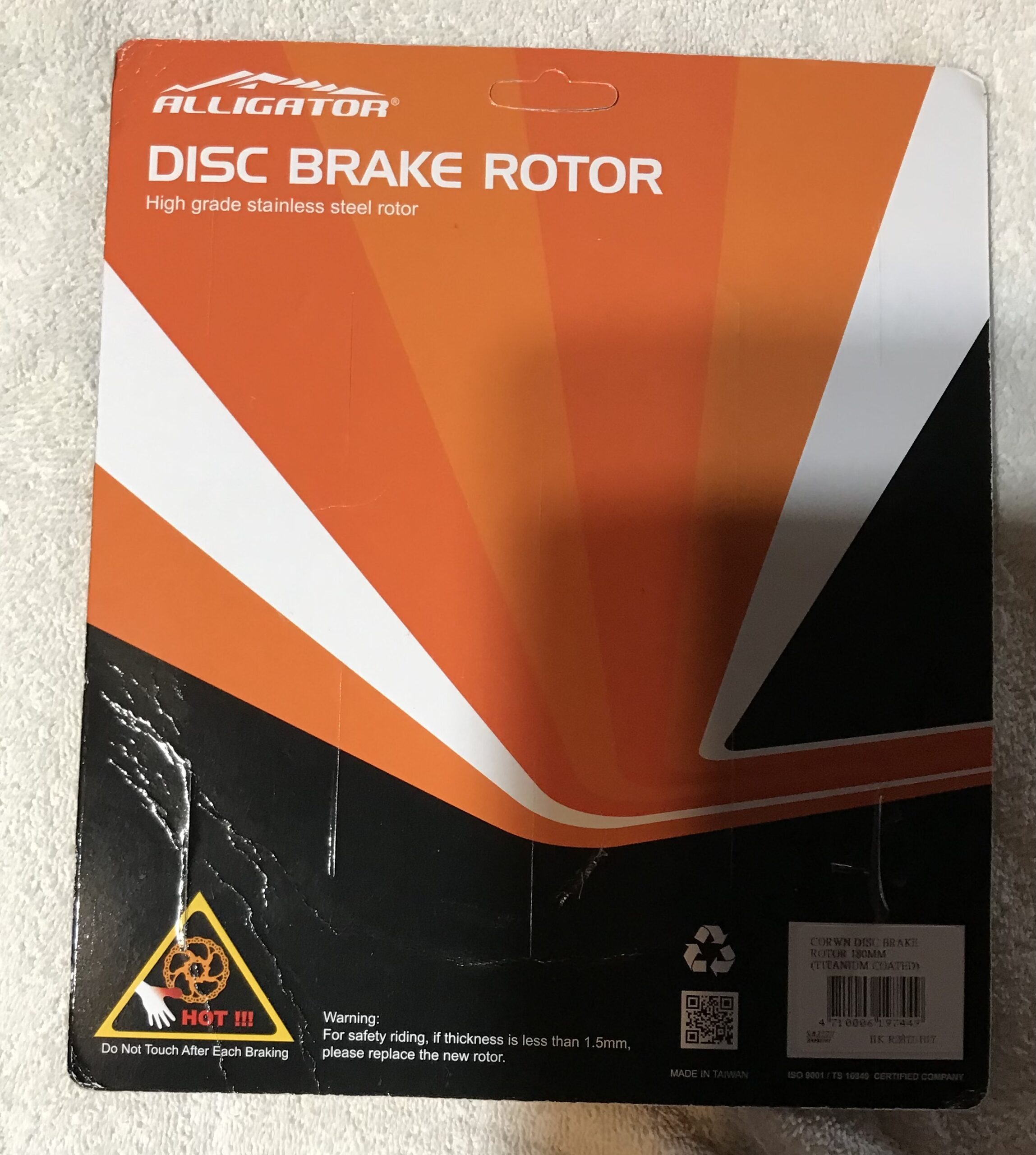 Alligator 180mm Titanium-Coated Disc Brake Rotor – Stainless Steel – NEW - Image 3