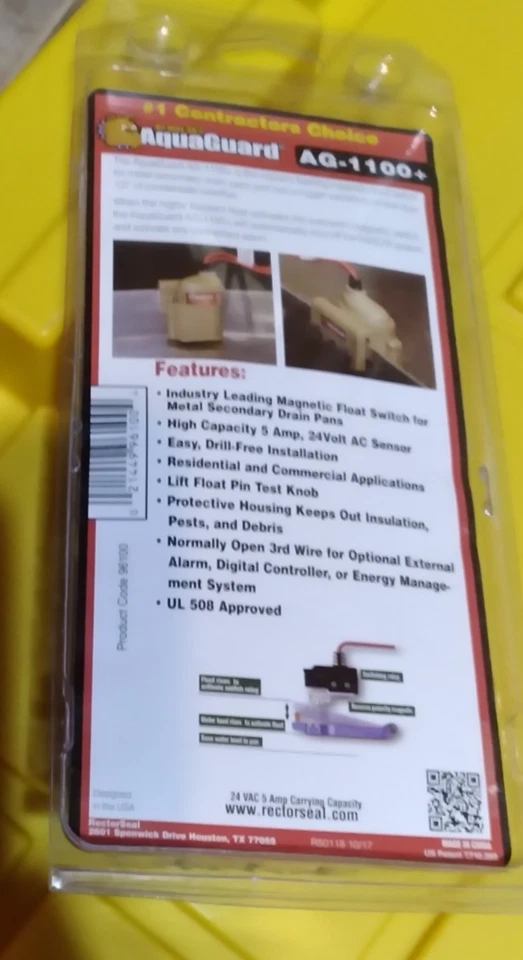 AquaGuard AG-1100+ Magnetic Float Switch 6ft for Metal Drain Pans NEW - Image 6