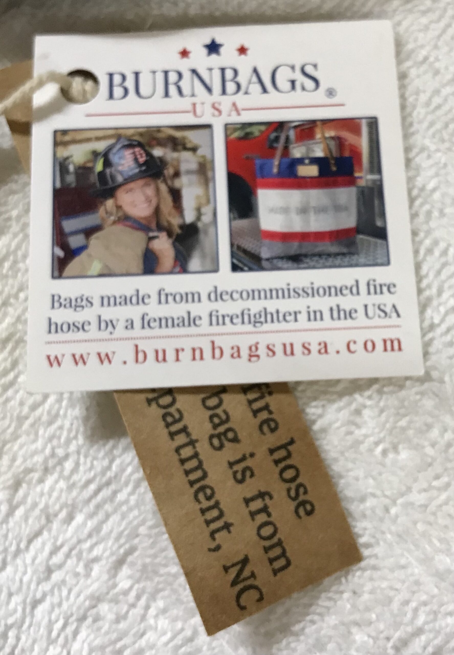 Burn Bags USA Mini Navy Blue Fire Hose Wristlet Bag – Handmade – NEW - Image 4