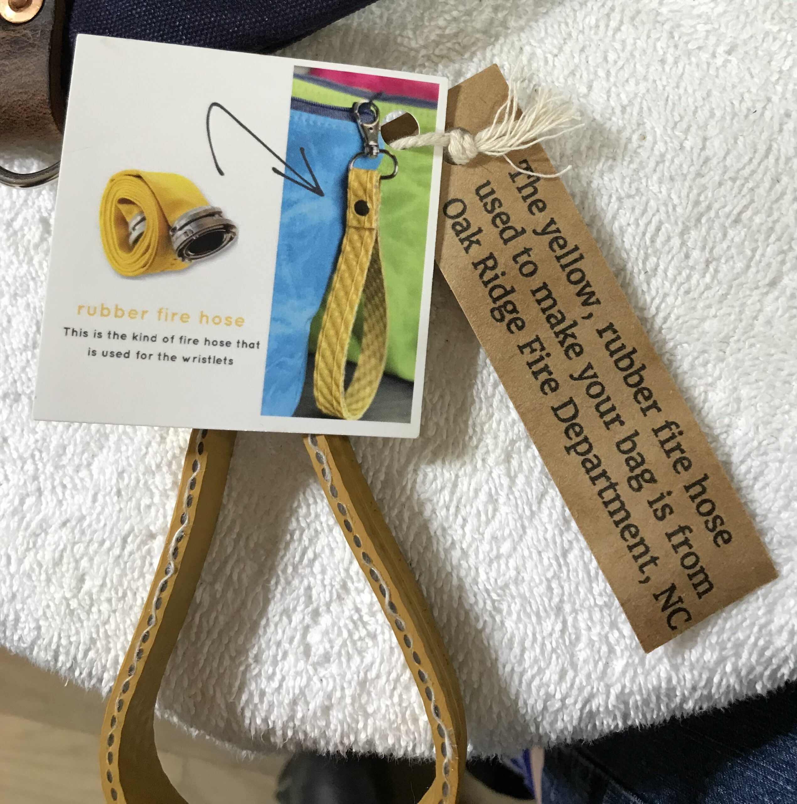 Burn Bags USA Mini Navy Blue Fire Hose Wristlet Bag – Handmade – NEW - Image 5