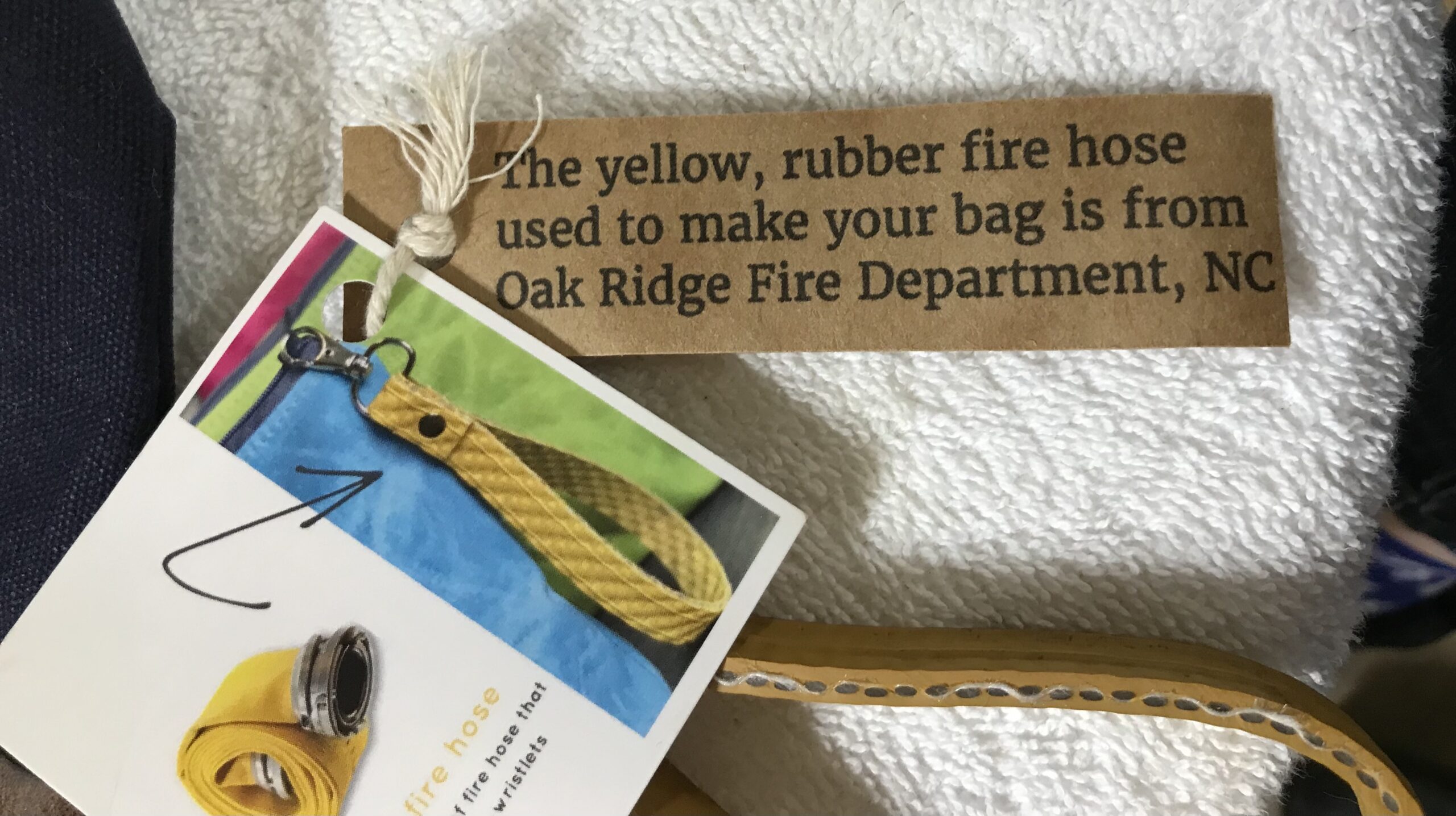 Burn Bags USA Mini Navy Blue Fire Hose Wristlet Bag – Handmade – NEW - Image 6