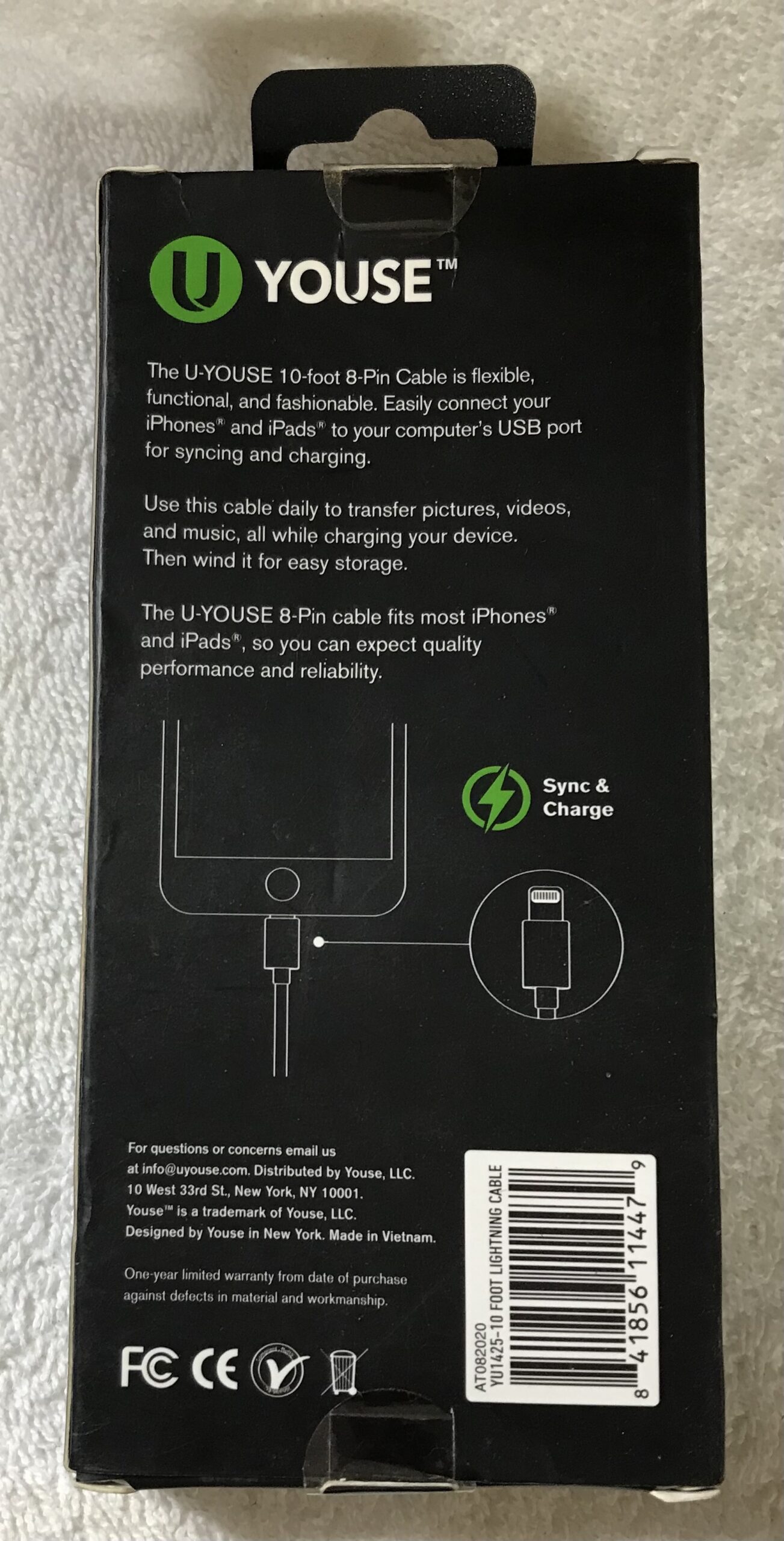 U Youse 10 ft 8-Pin iPhone & iPad Charging Cable 2-Pack – NEW - Image 3