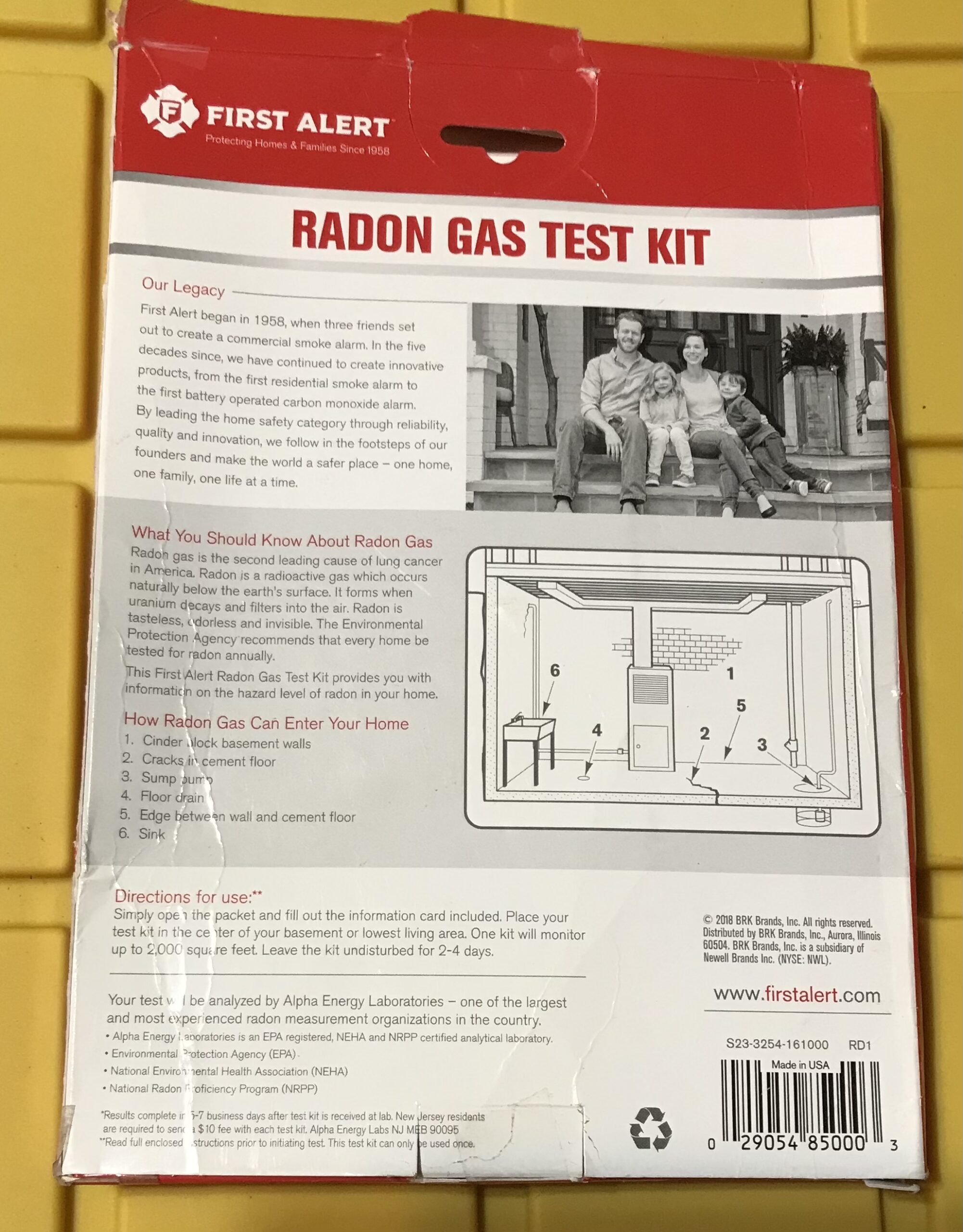 First Alert Radon Gas Test Kit RD1 NEW UPC 029054850003 Made in USA - Image 3