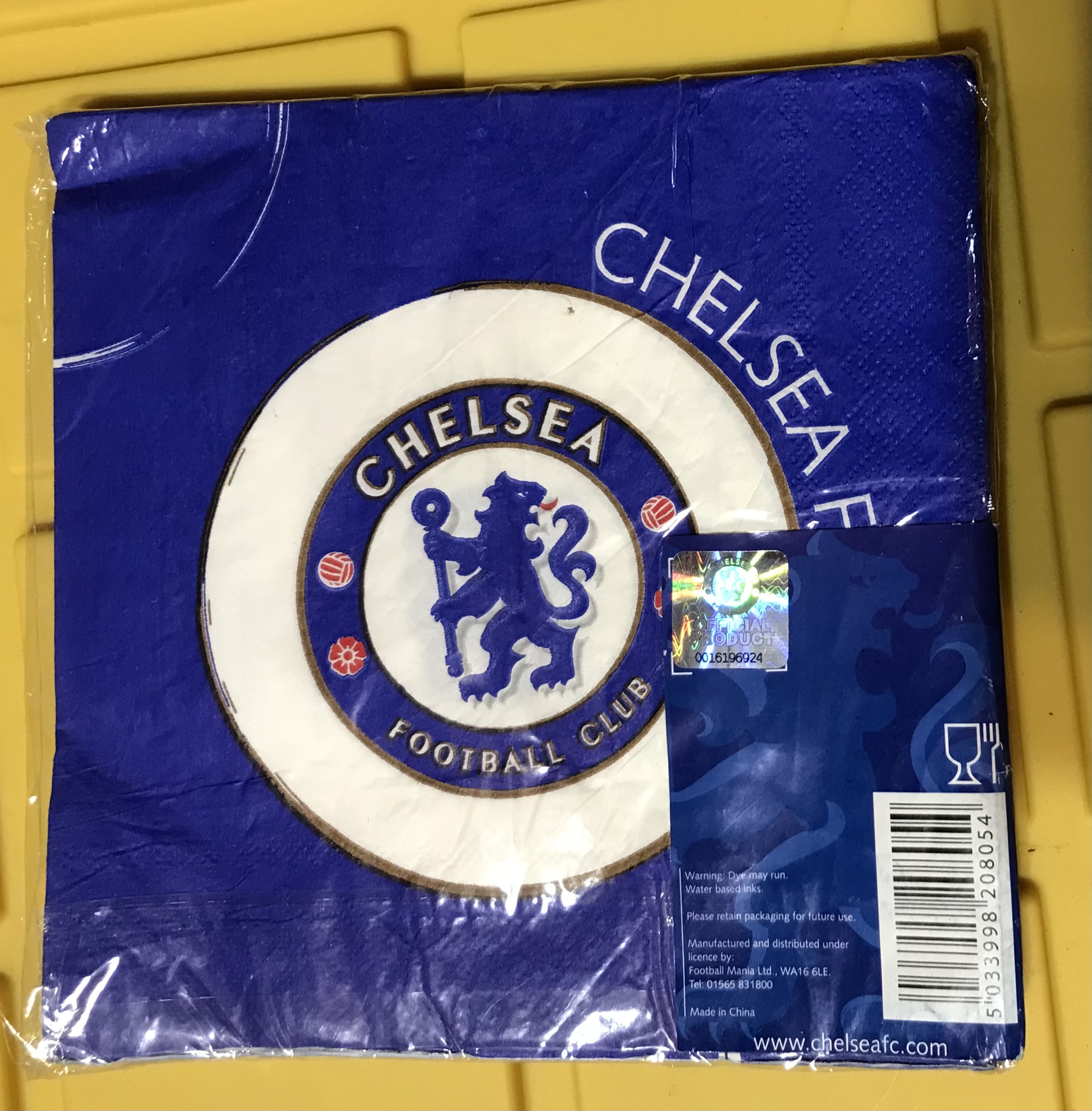 Chelsea FC Party Napkins 4-Pack (80 Total) NEW Sealed UPC 5033998208054 - Image 3