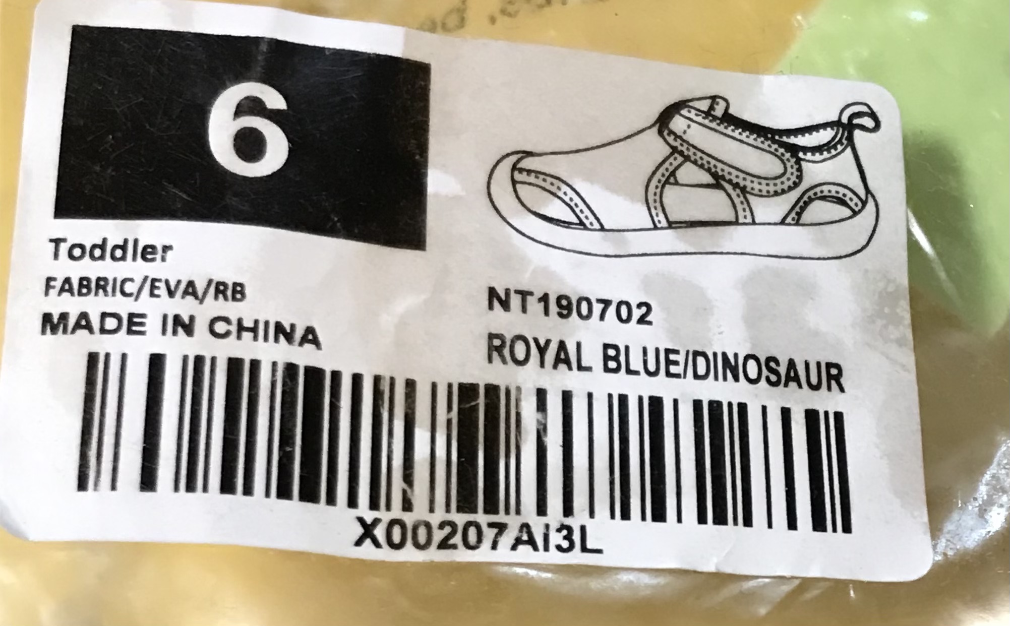 item: Blank TemNerteo Toddler Shoes Size 6 Dinosaur Royal Blue NT190702 NEW X00207A13Lplate (Copy) - Image 6