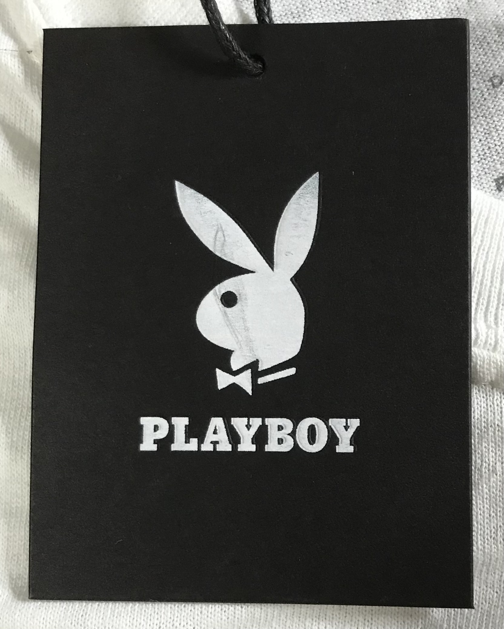 Playboy White Tee Shirt Black Bunny Logo Size Large PB-1357 NEW - Image 6
