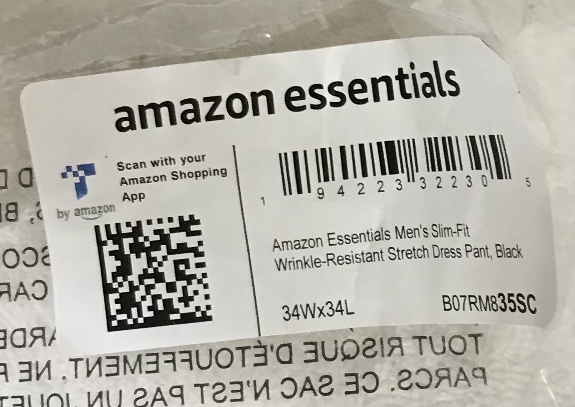 Amazon Essentials Men’s Slim Fit Black Dress Pants 34x34 Wrinkle Resistant NEW - Image 7