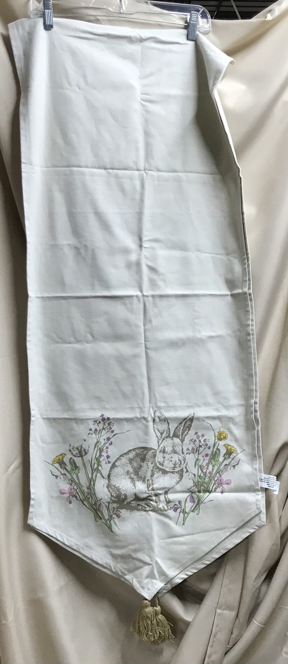 Easter Bunny Table Runner 76"x18" & 84"x18" Cloth Yellow Lavender Flowers NEW - Image 3