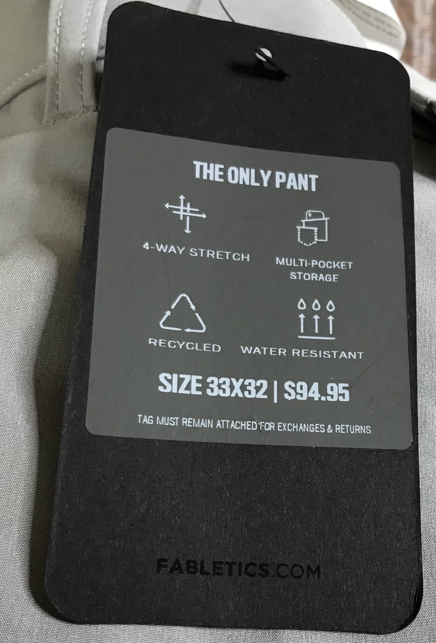 Fabletics The Only Pant Shadow Grey Dress Pants 33x32 Men’s NEW - Image 4
