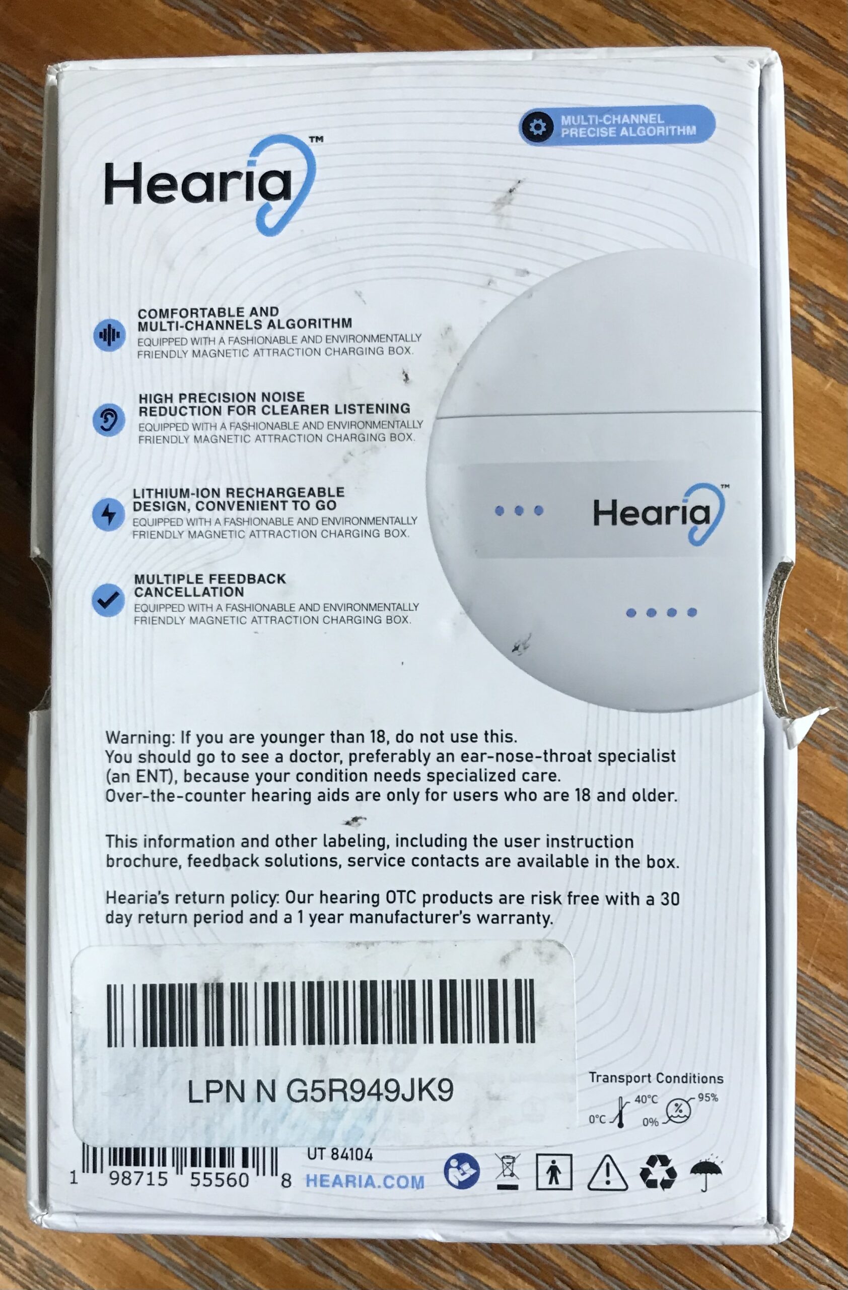 Hearia Hearing Aids White Pair Personal Sound Amplifiers NEW - Image 3
