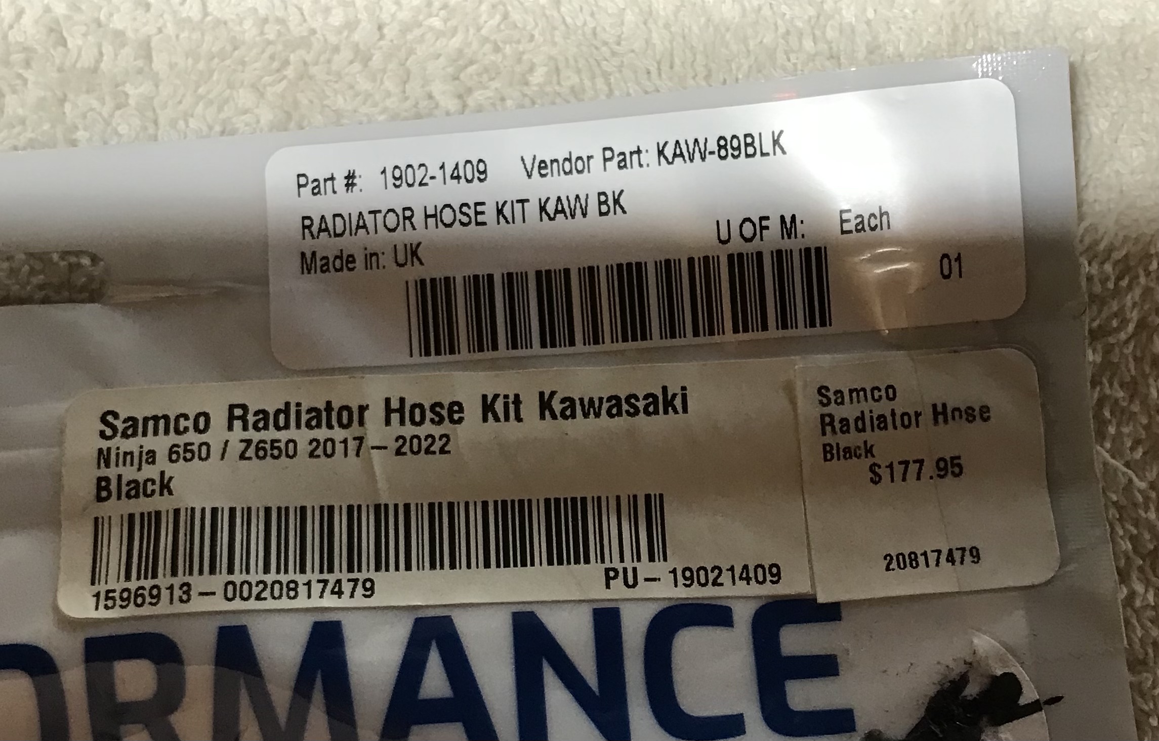 Samco Sport Radiator Hose Kit Black KAW-89BLK Kawasaki BG318007/1 - Image 5