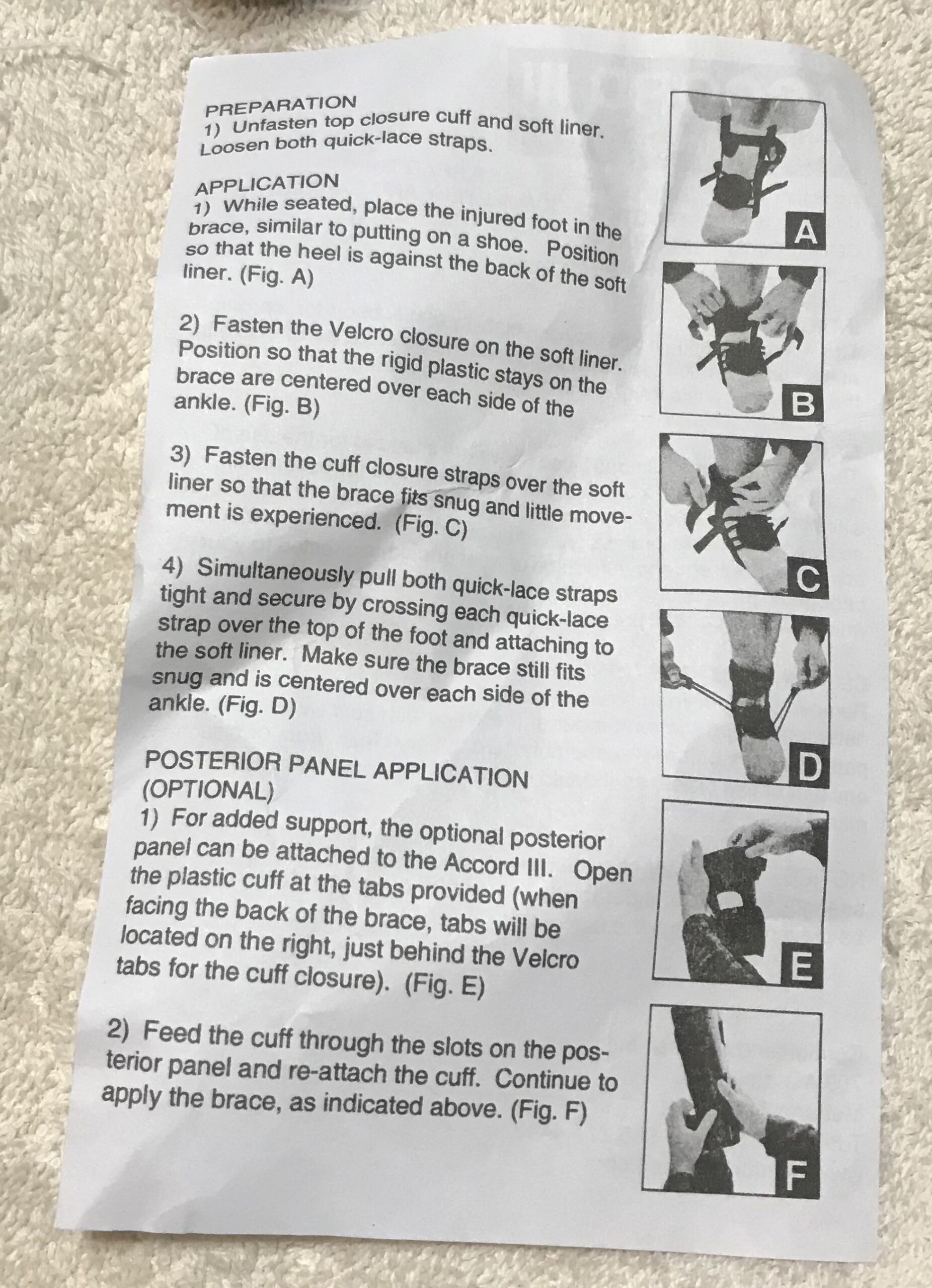 Comfortland CL Accord Ankle Brace III Black/Blue Medium L or R NEW - Image 7