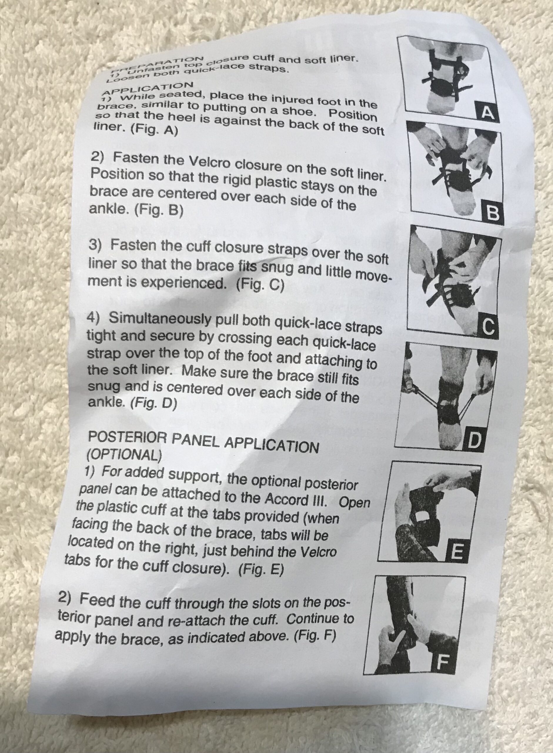 Comfortland CL Accord Ankle Brace III Black/Blue Medium L or R NEW - Image 14