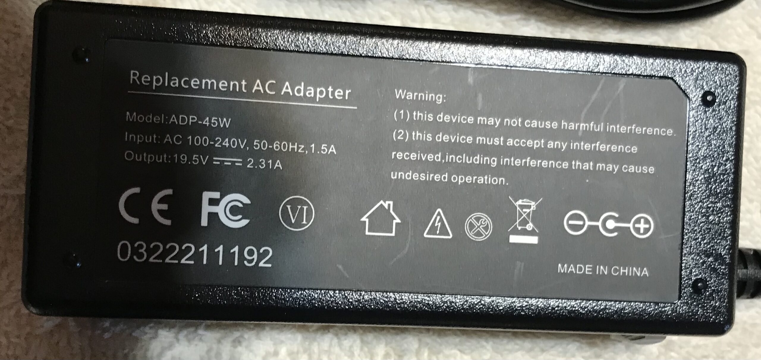 PRDHP 45W AC Adapter for HP 255 G3 19.5V 2.31A 4.5x3.0mm NEW - Image 4