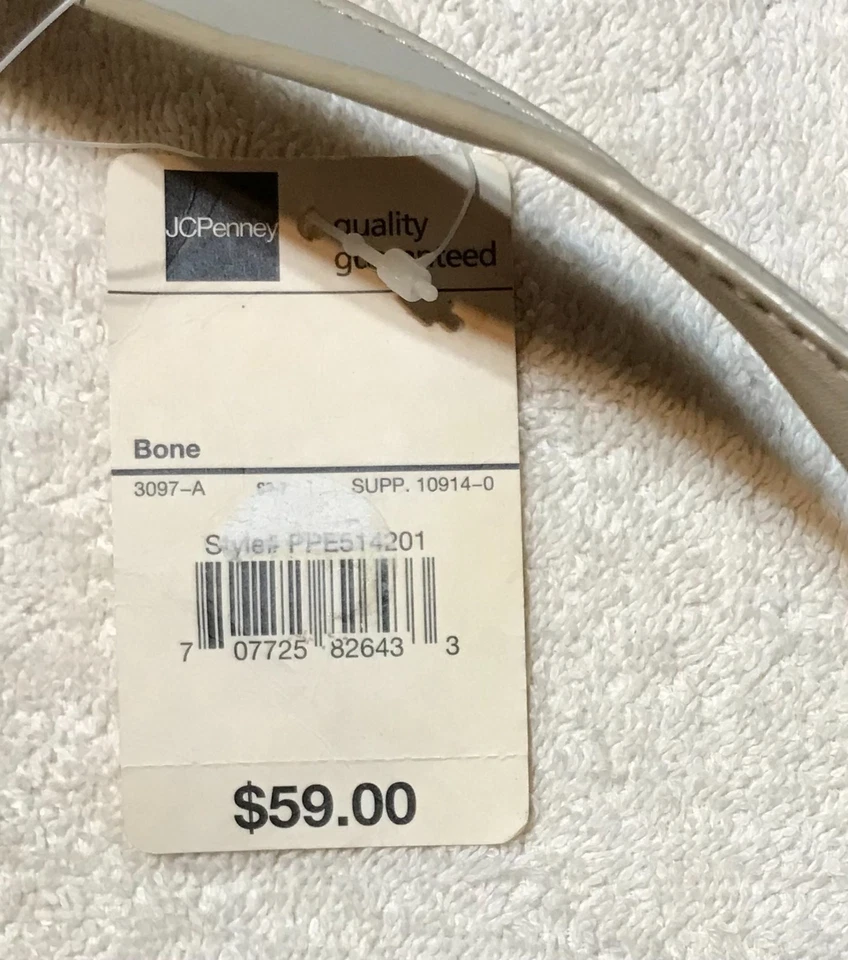 St. John's Bay Genuine Leather Shoulder Purse Bone 3097-A NEW - Image 5