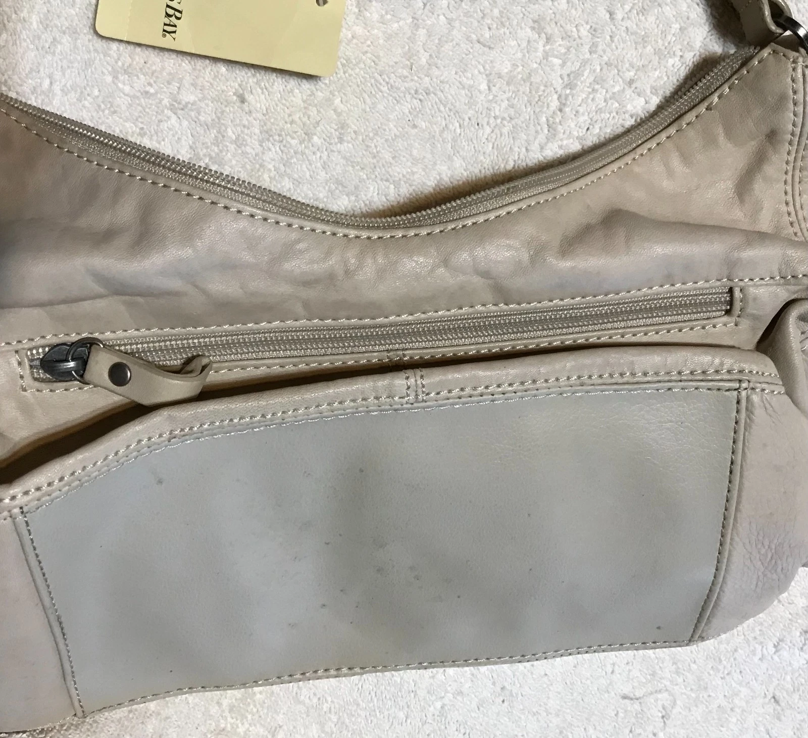 St. John's Bay Genuine Leather Shoulder Purse Bone 3097-A NEW - Image 2