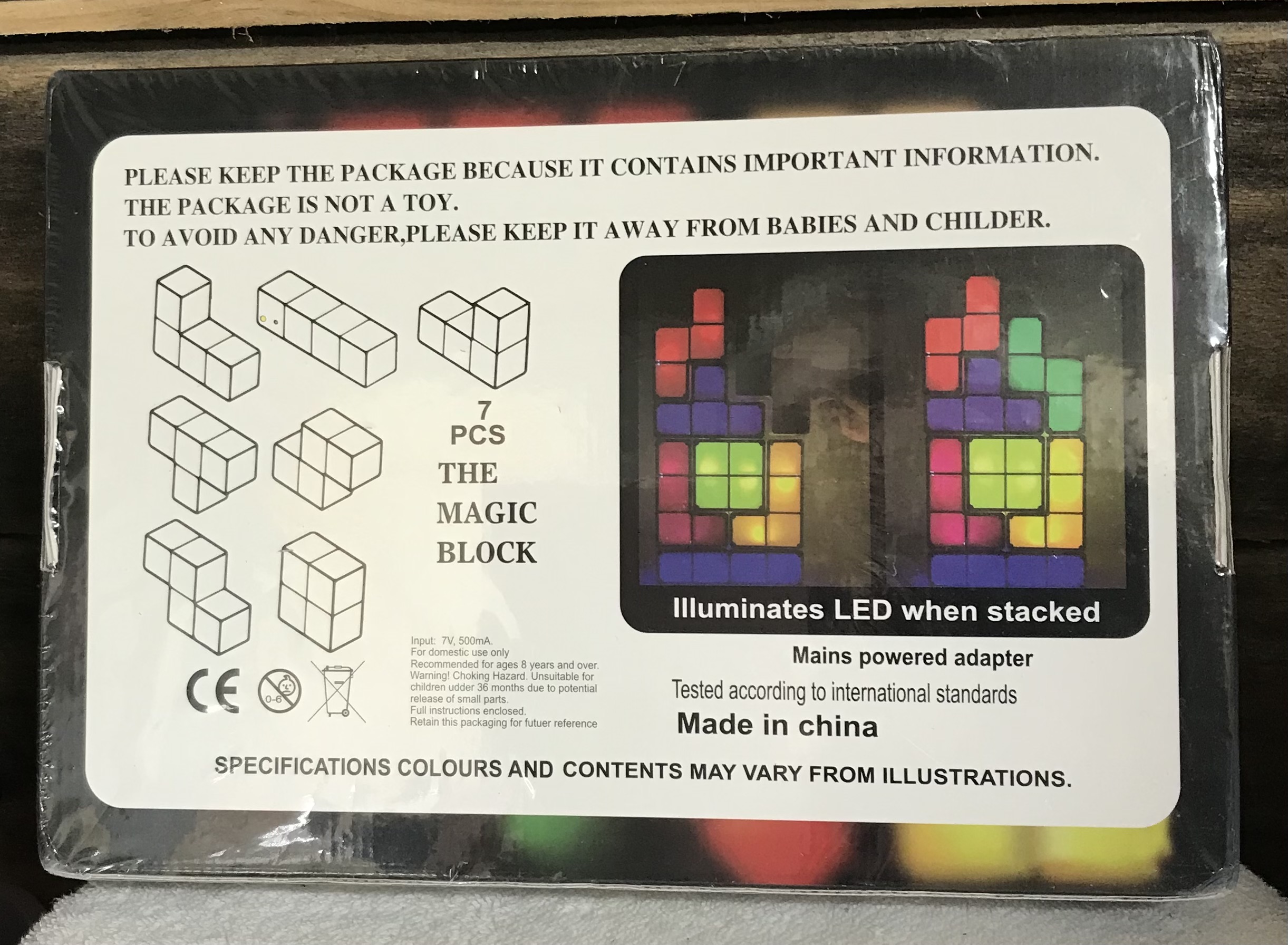 LED Tetris Stackable Block Light Lamp 7 Piece Puzzle Night Light Kids Game - Image 3