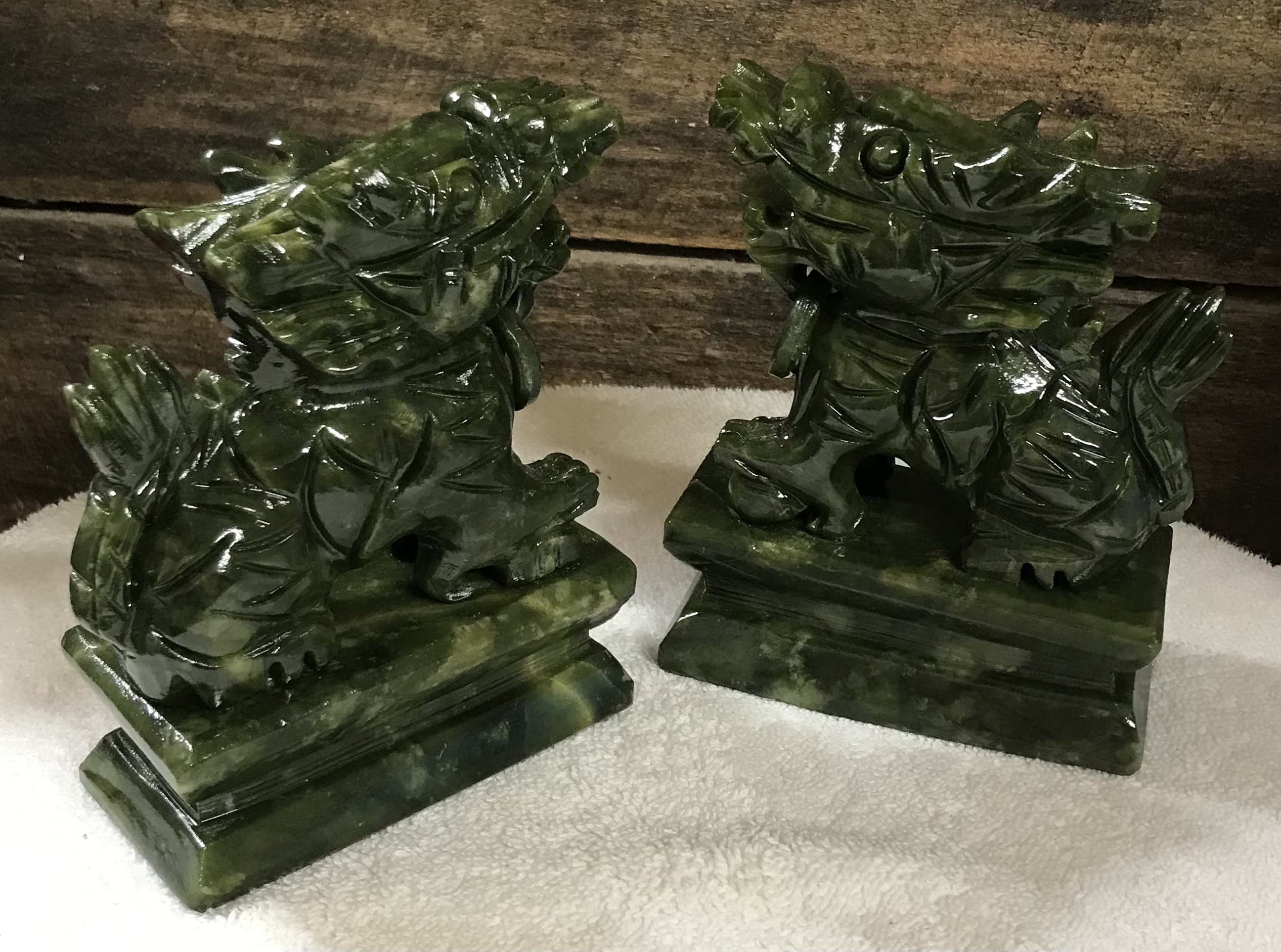 Green Jade Bookends