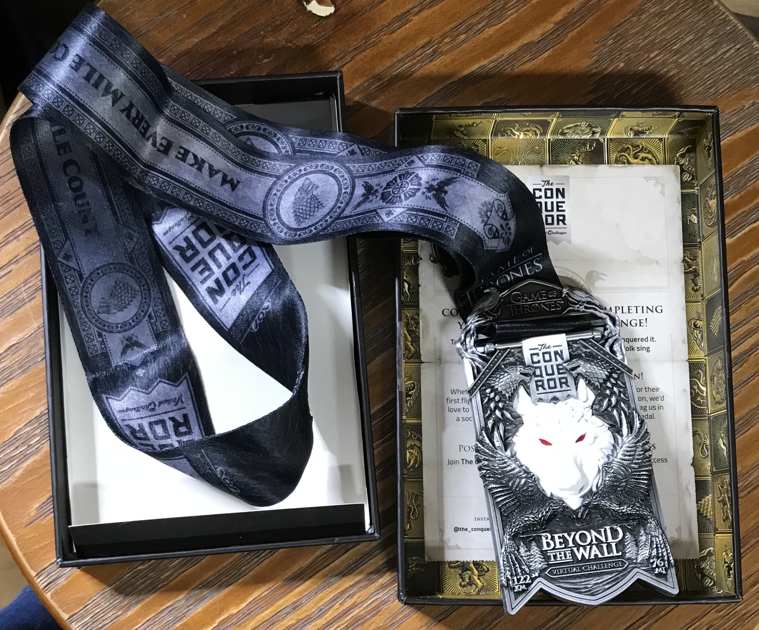 Conqueror Virtual Challenge Beyond The Wall Plaque Game of Thrones Medal Display - Image 8