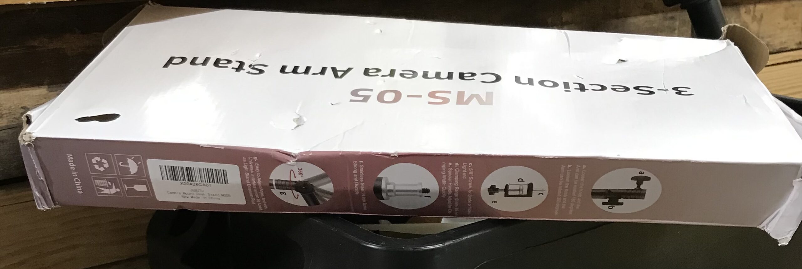 MS-05 Camera Desk Mount Stand 3 Section Arm 360° 1/4" Screw 3kg Load NEW - Image 4