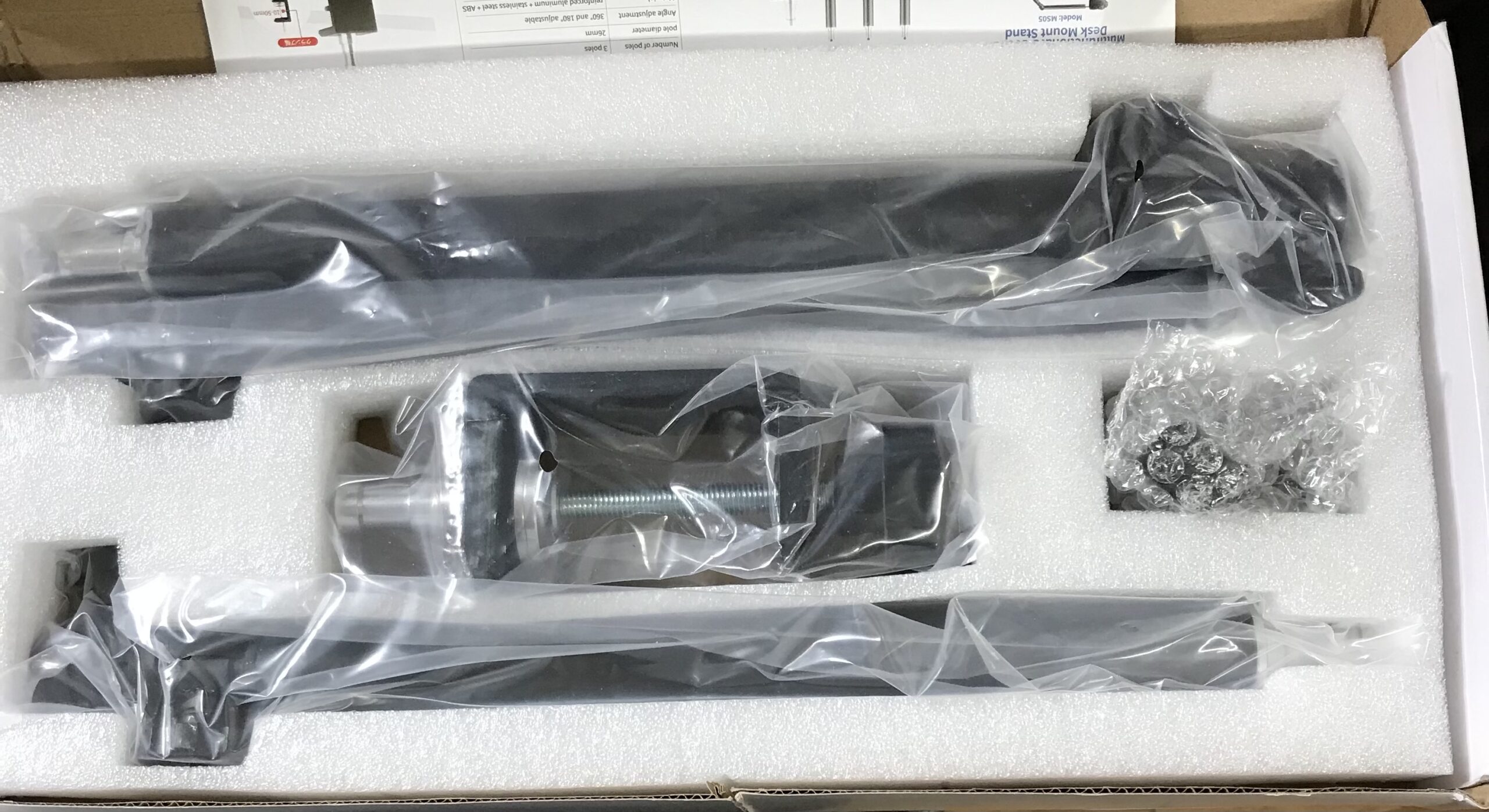 MS-05 Camera Desk Mount Stand 3 Section Arm 360° 1/4" Screw 3kg Load NEW - Image 7