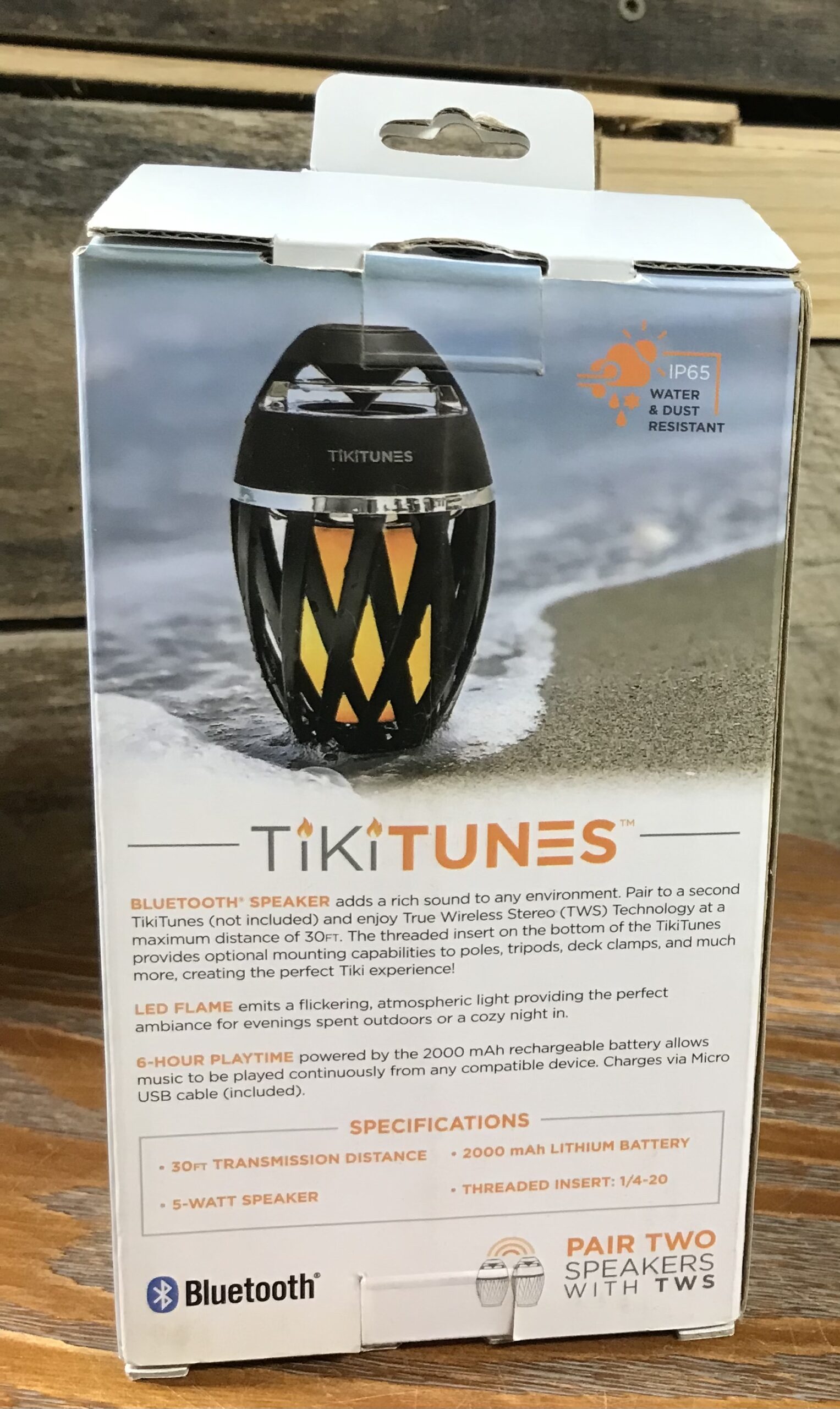 TikiTunes Bluetooth Speaker Flame LED Light 5W Portable Black NEW - Image 4