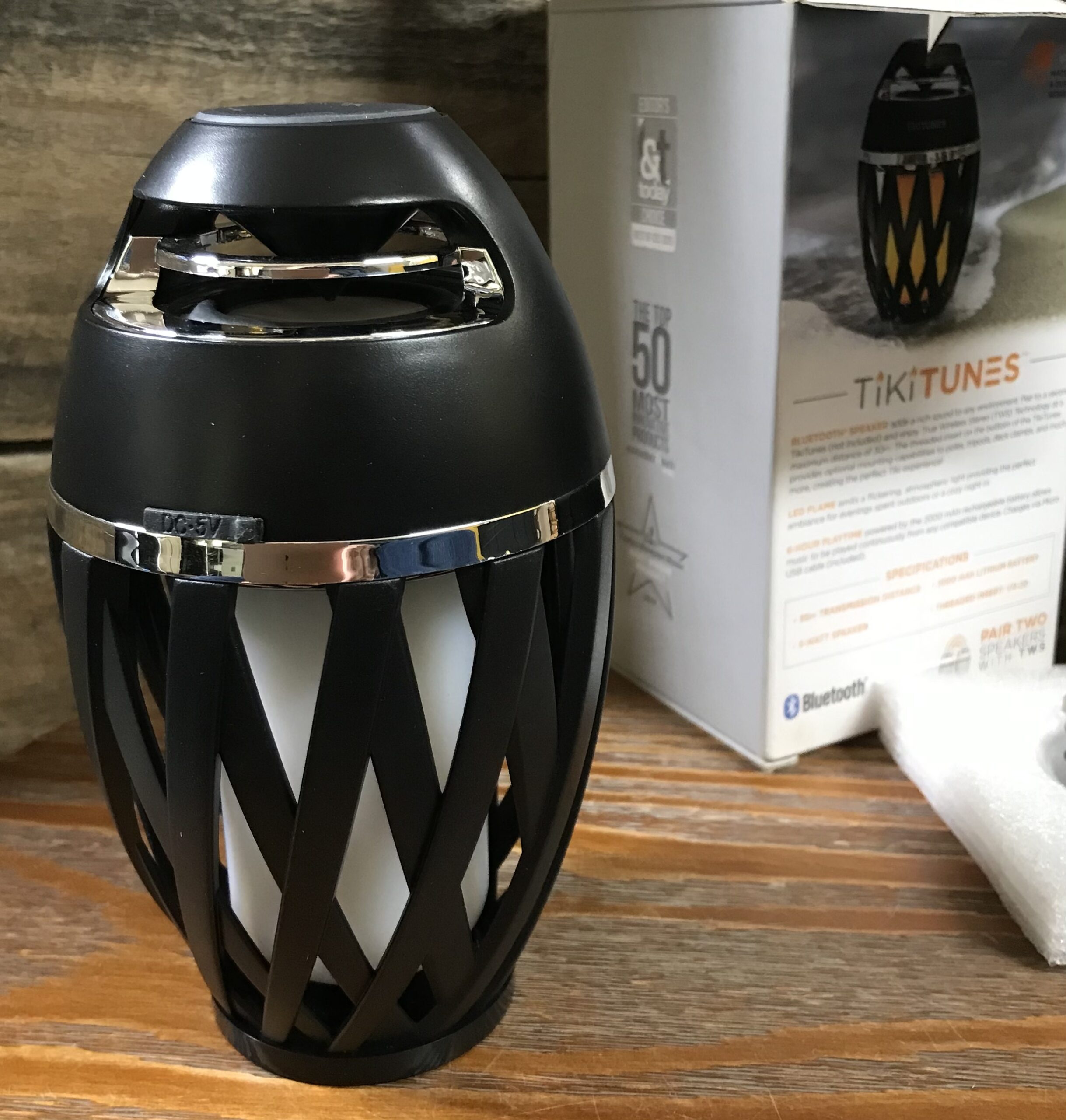 TikiTunes Bluetooth Speaker Flame LED Light 5W Portable Black NEW - Image 8