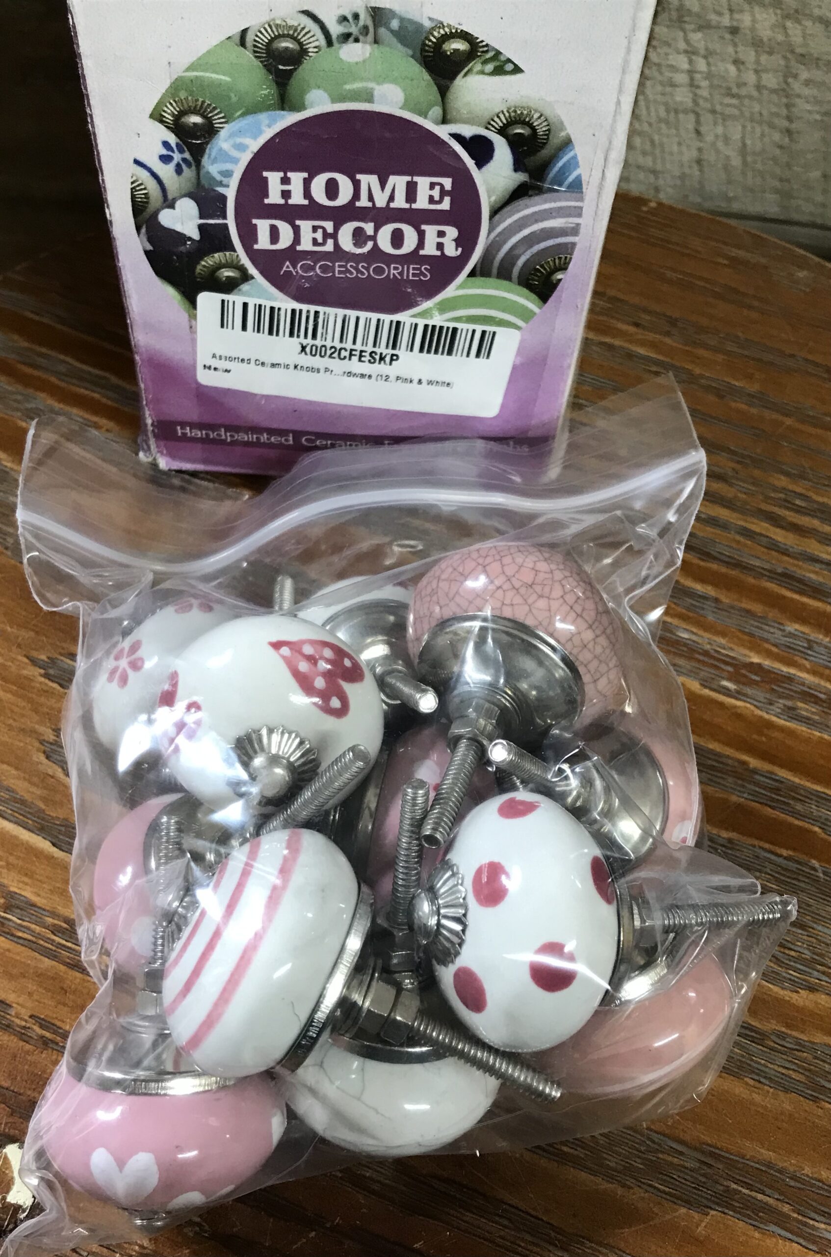 Eleet Ceramic Cabinet Knobs Hand Painted 12 Pack Mauve White NEW - Image 8