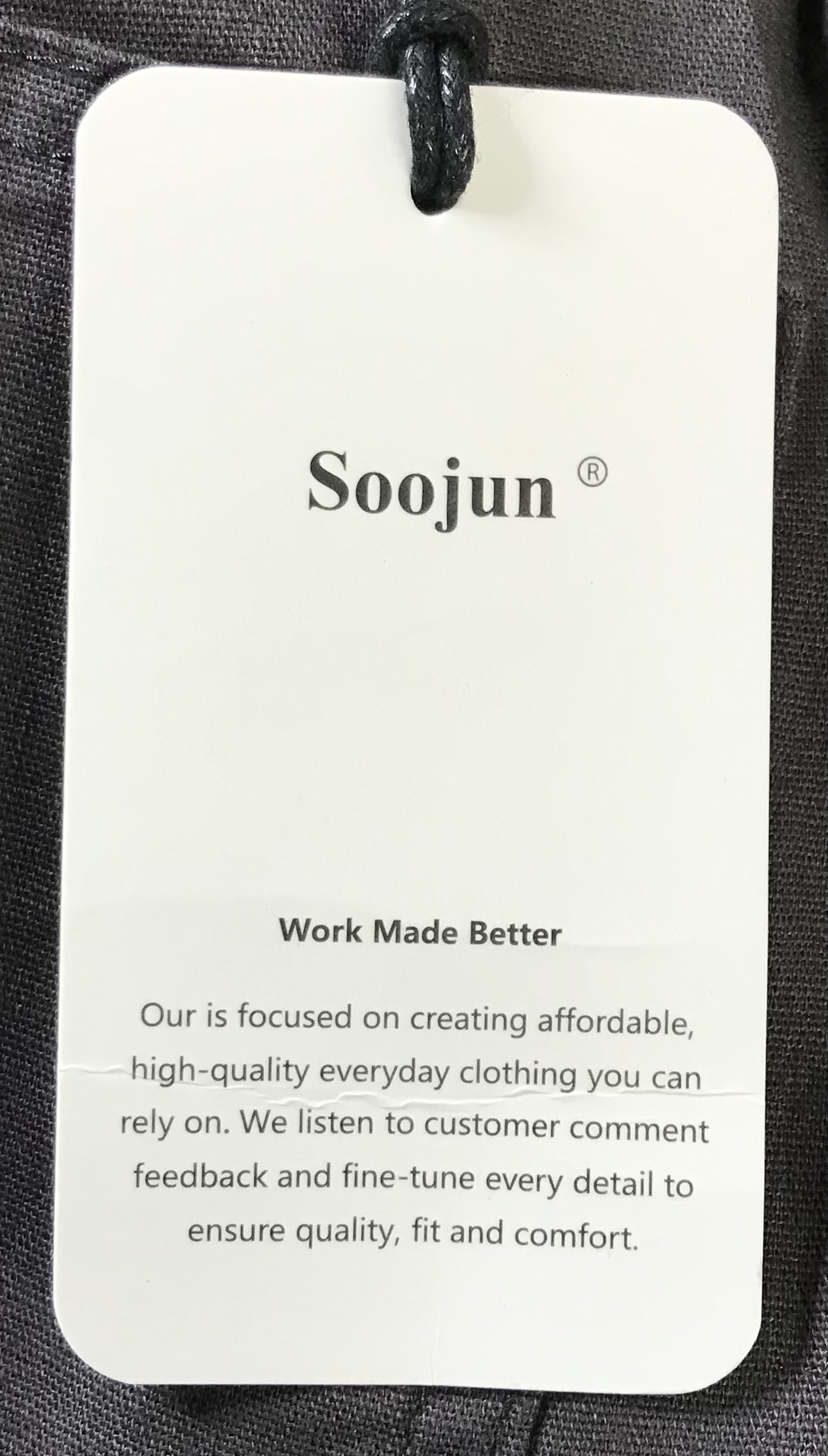 Soojun Gray Pants Mens 40x28 Casual Dress Slacks #306 NEW - Image 6