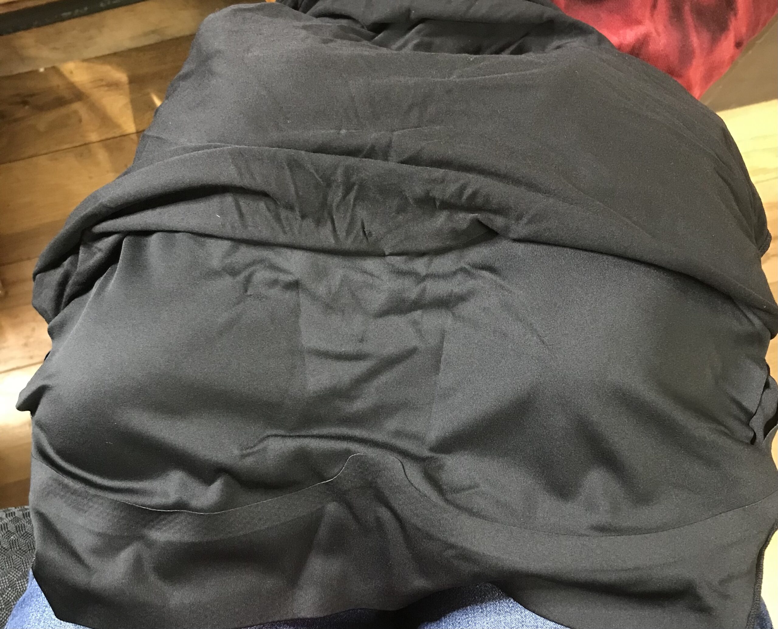 SheBird Tee Built-in Bra Jet Black Sz 3 V-Neck Short Sleeve NEW - Image 5