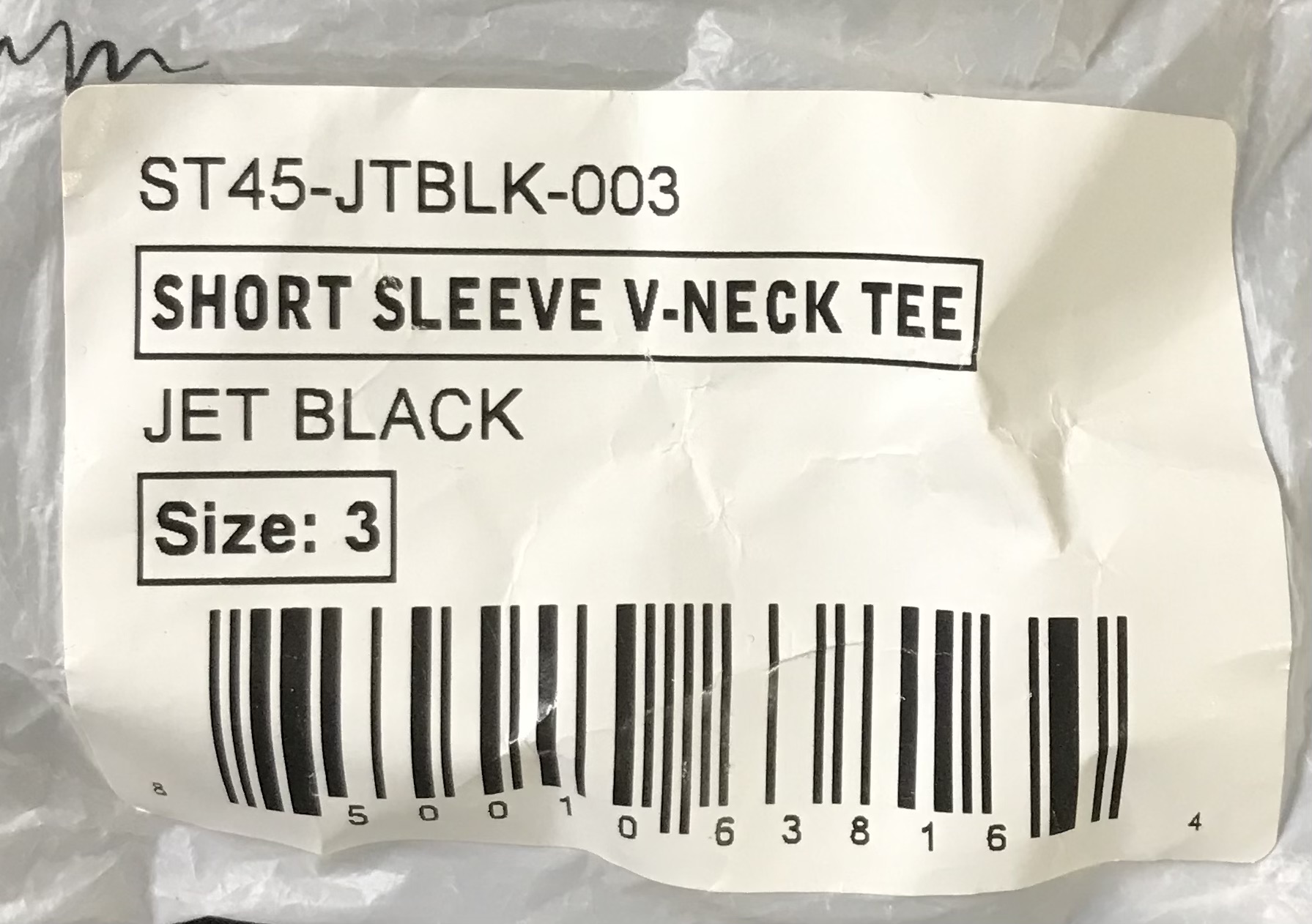 SheBird Tee Built-in Bra Jet Black Sz 3 V-Neck Short Sleeve NEW - Image 6