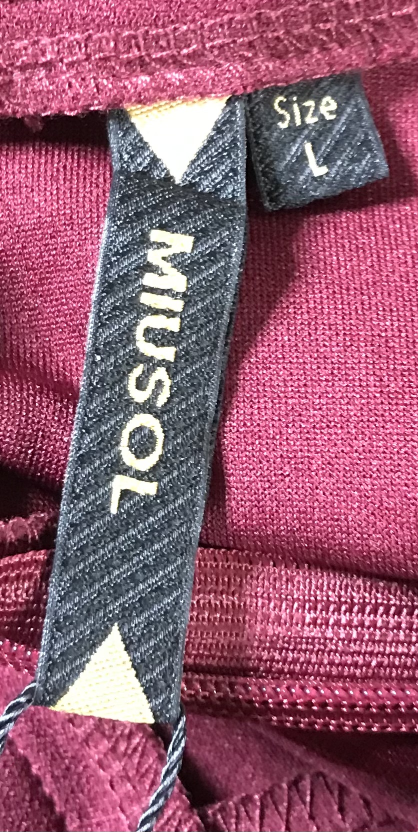 Miusol Burgundy Dress Sz L Elegant Party Evening M9246 NEW - Image 4