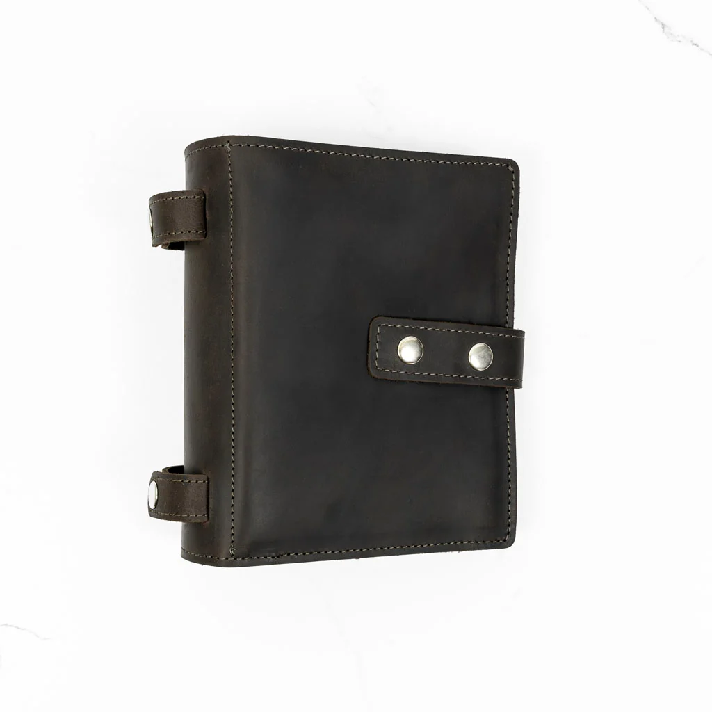 Thread & Maple Mini Binder Chocolate Brown Genuine Leather Knitting Organizer NE - Image 9