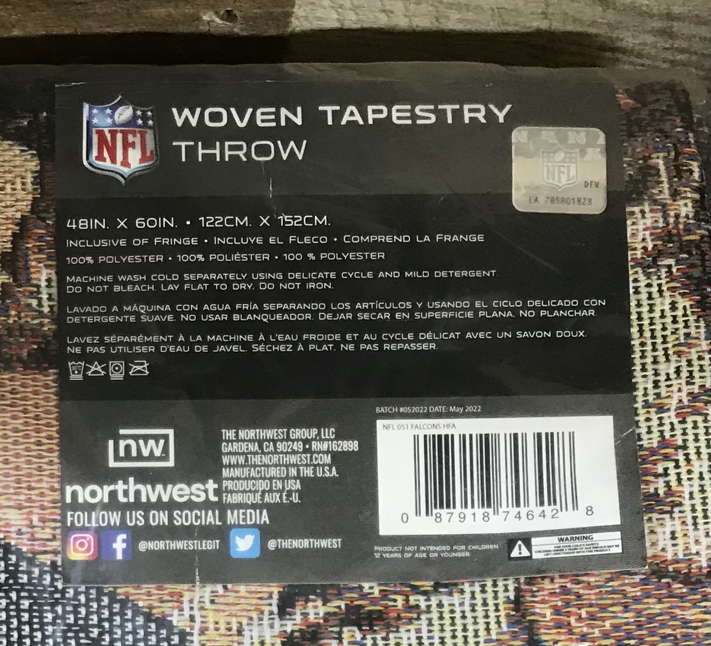 NFL Atlanta Falcons Woven Tapestry Throw Blanket 48x60 NEW - Image 4