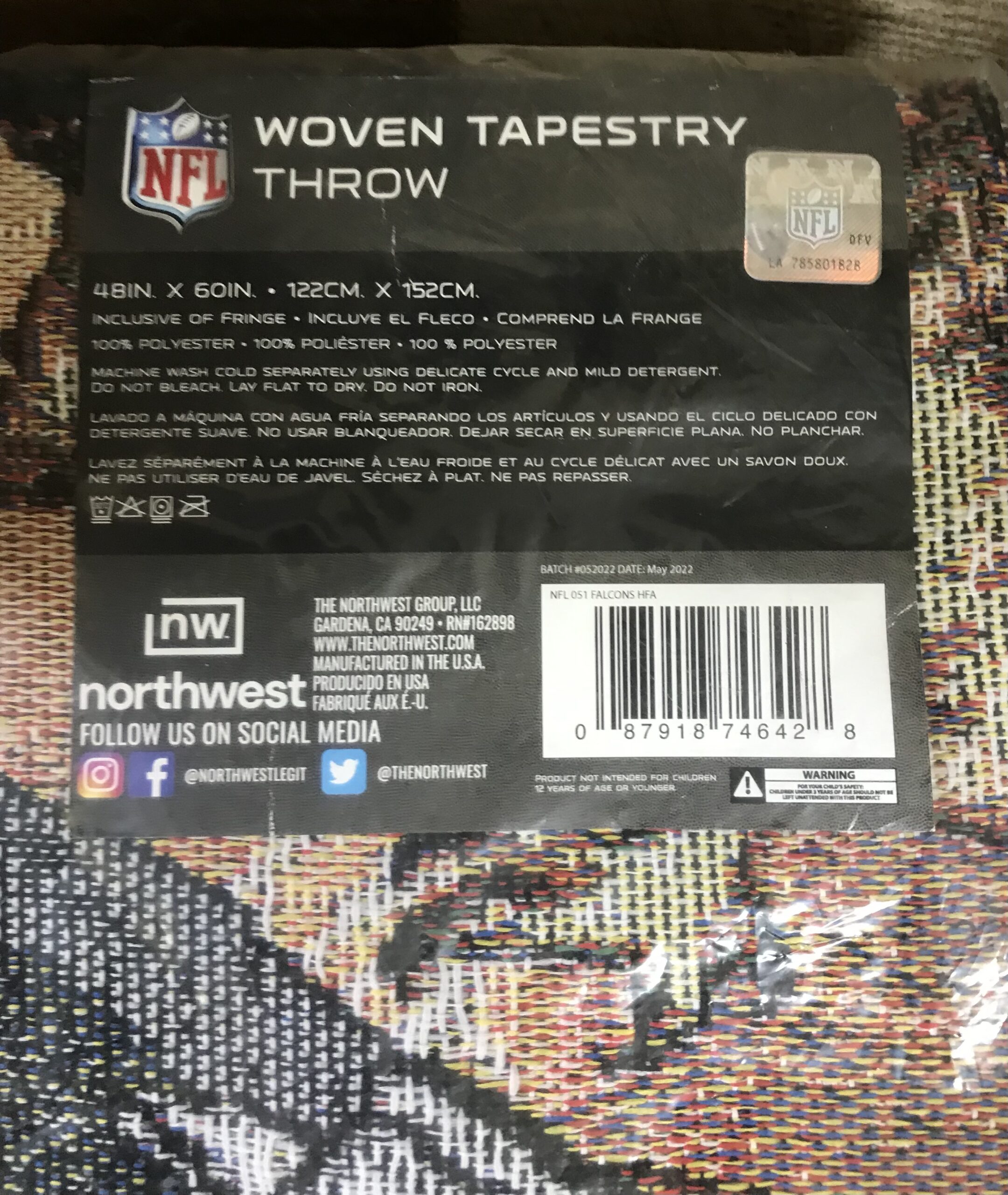 NFL Atlanta Falcons Woven Tapestry Throw Blanket 48x60 NEW - Image 5