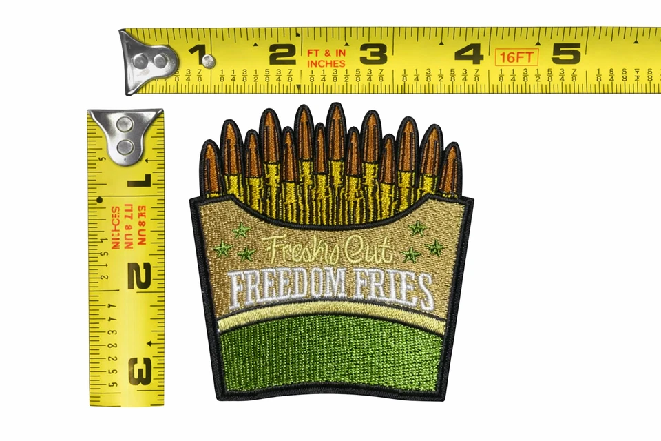3x3.5 Fresh Cut Freedom Fries Hook-and-Loop Closure Patch - Image 3
